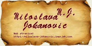 Miloslava Jokanović vizit kartica
